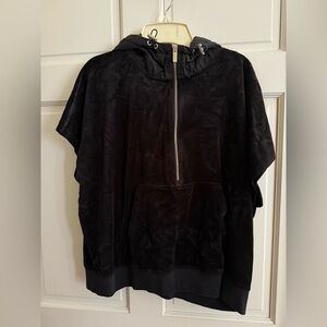 2 piece set- Calvin Klein Velvety Black Hooded Short Sleeved Pullover & Pants